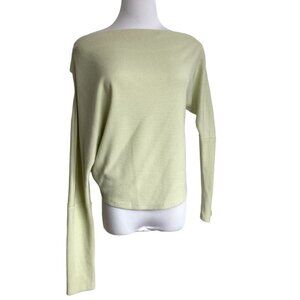 WE THE FREE PASTEL GREEN WAFFLE KNIT LONG TEE TOP - S